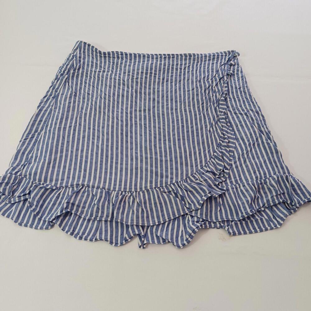Moa Moa Women's Blue & White Stripes Elastic Waist Pencil Skirt Size XL Waist 30